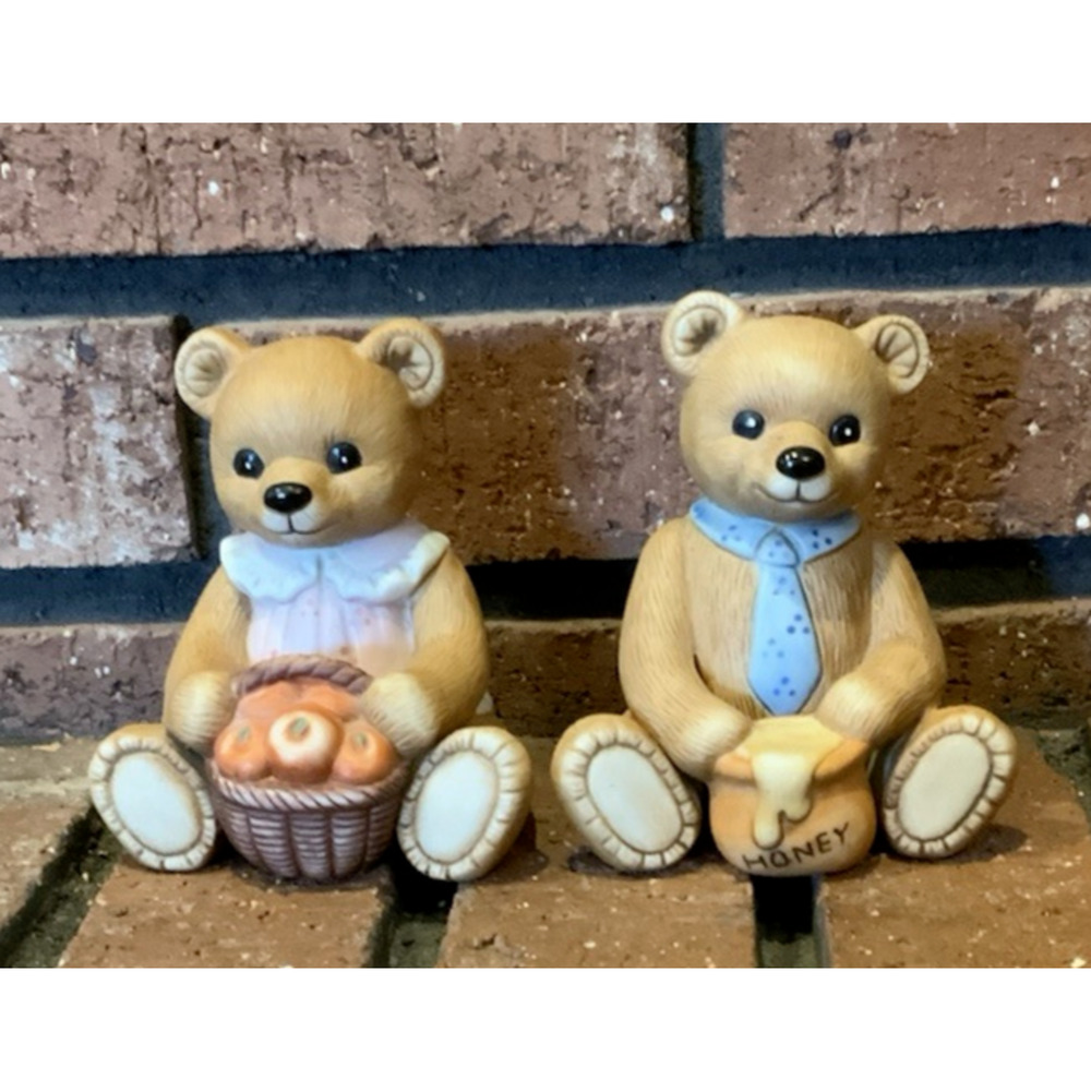 HOMCO 1405 Apples & 1405 Honey Bears 4" Tall Figurines‎
